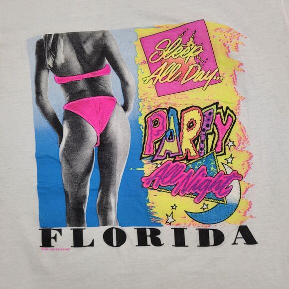Vintage 1991 Party-Animal Shirt Womens Medium 18x24 Florida - Picture 8 of 14